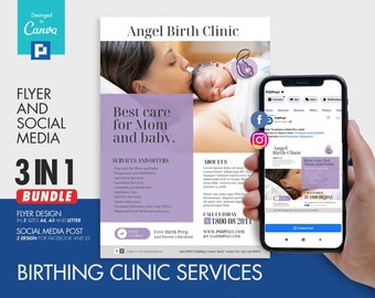Birthing Facility Services Flyer and Social Media Combo