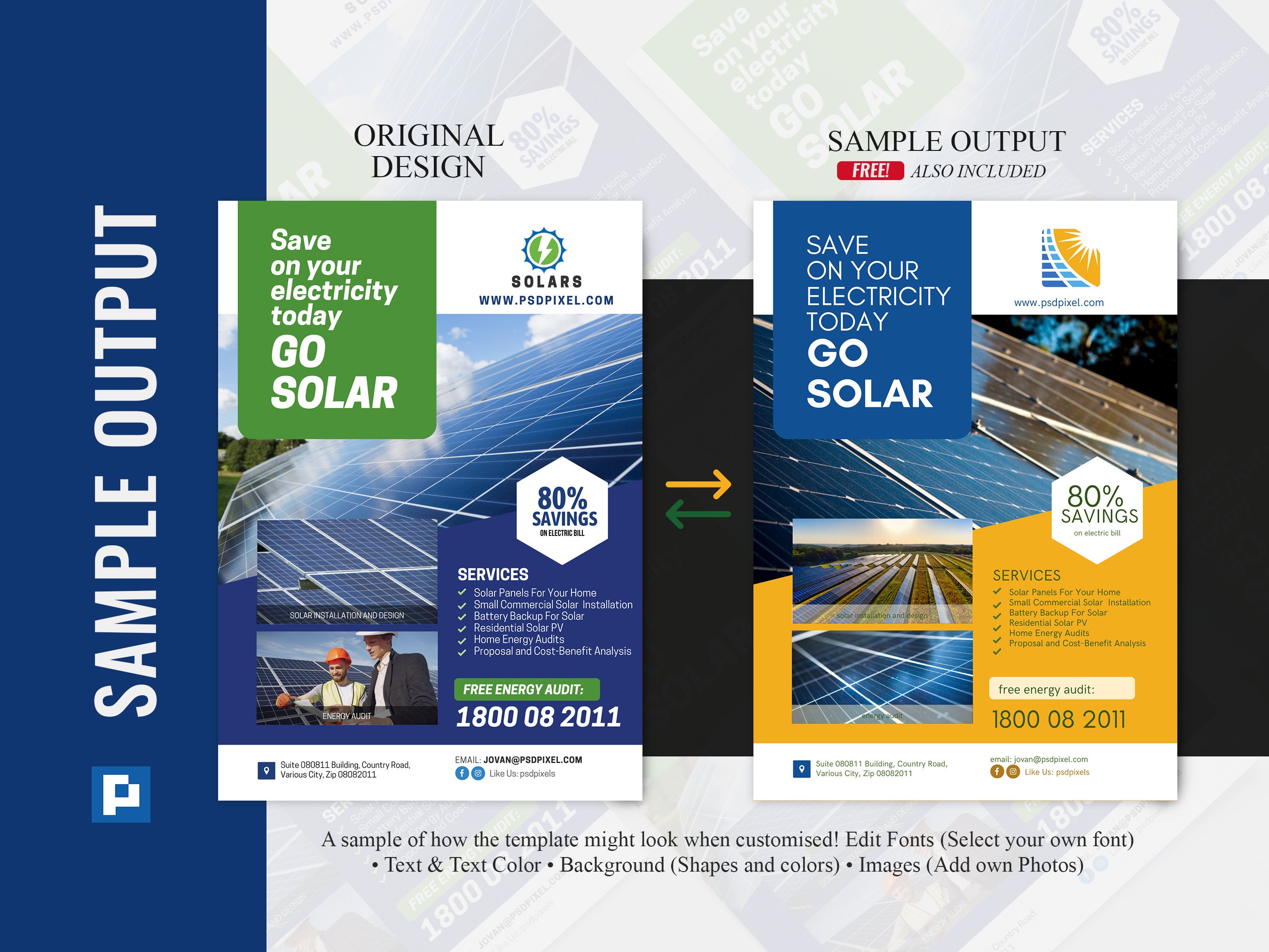 Solar Dealflyer Solar Energy Flyer and Business Card DIY Flyer Template in Canva - Etsy