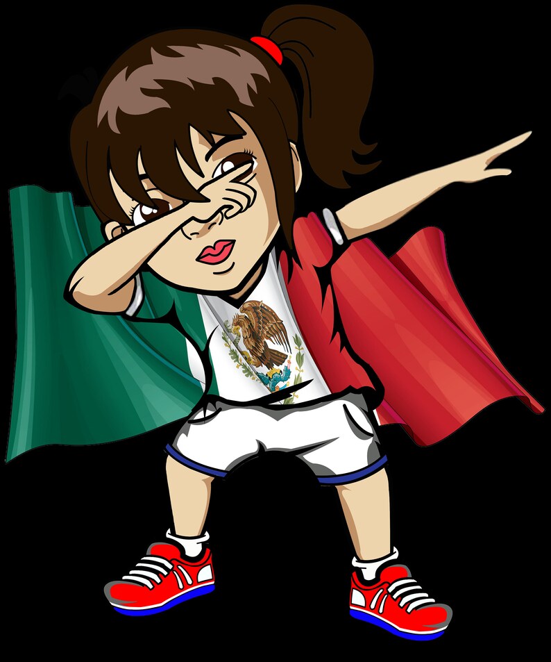 Dabbing Girl Mexico Flag Mexican Jersey Dab T Shirt Etsy