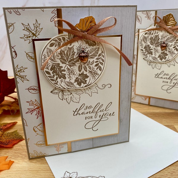 Handmade Gorgeous Metallic Thanksgiving Card