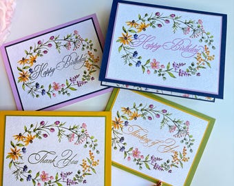 Handmade Floral Occasions Notecard Set | Set of 4