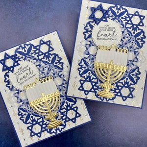 Elegant Handmade Hanukkah Card