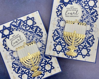 Elegant Handmade Hanukkah Card