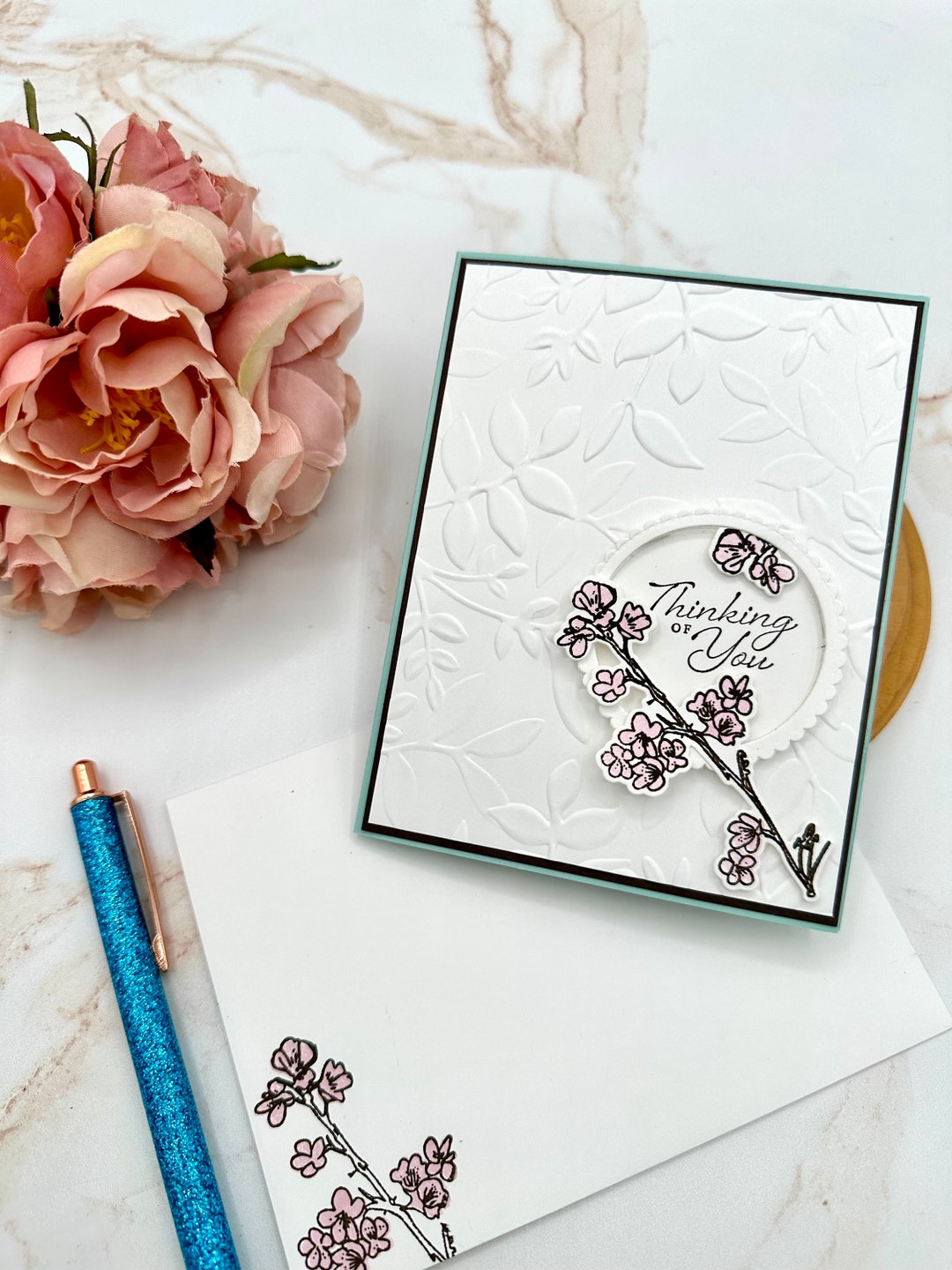 Handmade Cherry Blossom Thinking of You Card - Etsy
