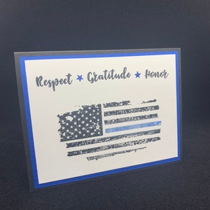 Handmade Thin Blue Line Card | Hero Collection