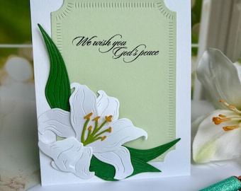 Handmade White Lily Sympathy Card