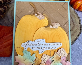 Handmade “If Friends Were Pumpkins” Fall Greeting Card | All Occasions | Blank Card