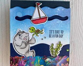 Handmade Set Sail Birthday Card | Interactive Slider Card