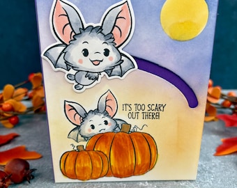 Handmade Batty Bat Halloween Card | Interactive Slider Card