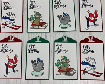 Handmade Christmas Critters Gift Tags | Set of 8