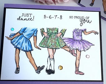 Handmade Sparkle and Shine Dance Recital Card