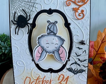 Handmade 3D Interactive Halloween Bat Card | Pop Up Flip Keepsake