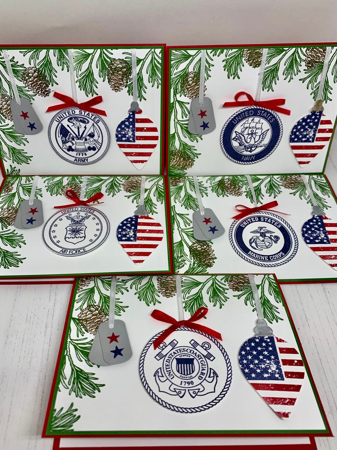 Handmade Americas Armed Forces Christmas Card Hero Etsy