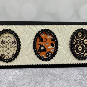 Handmade Vintage Frames Halloween Card | Slimline Cards