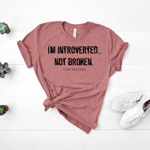 Je suis introverti... pas brisé Chemise introvertie Chemise de citation positive T-shirt Introvertis T-shirt introverti Chemise introvertie drôle image 4