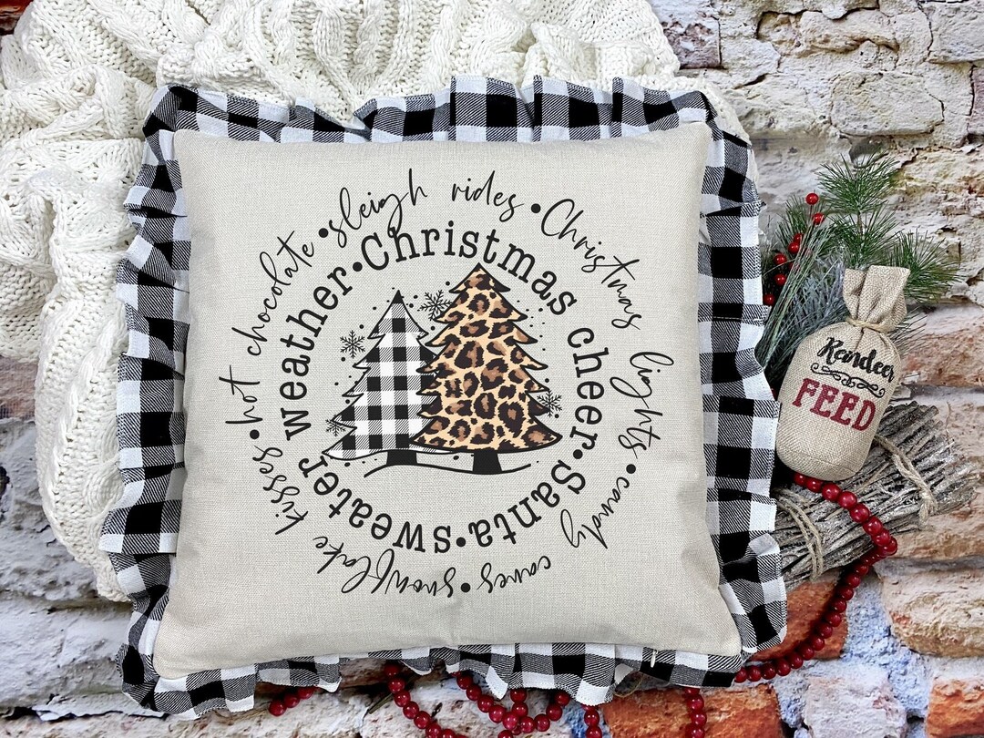 Buffalo Plaid Christmas Pillow Cover Farmhouse Christmas Etsy