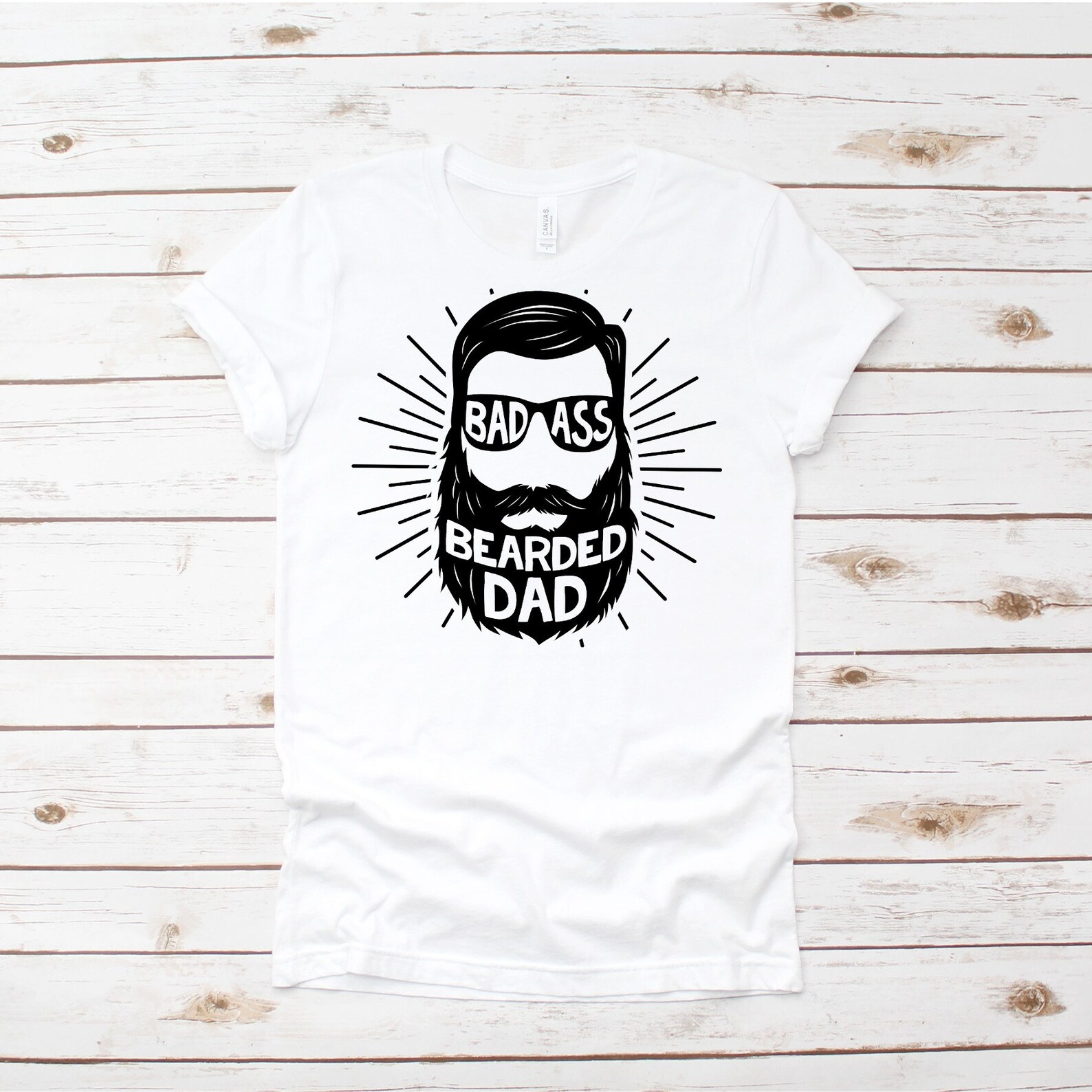 Badass Bearded Dad Shirt Dad Beard Tshirt Father’s Day - Etsy UK