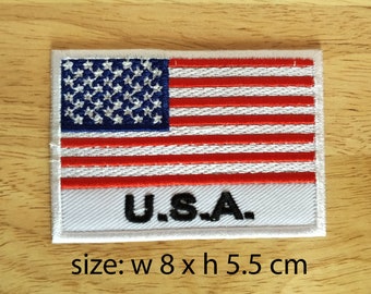 American Flag Yellow Border Iron On Patch 4 x 2.5 inch Free Shipping P3821