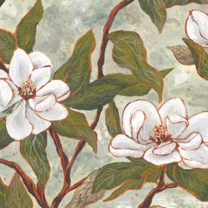 Giclee Print of original magnolias painting in landscape