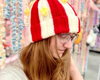 Crochet Popcorn Bucket Hat - Handmade, Custom Colors Available