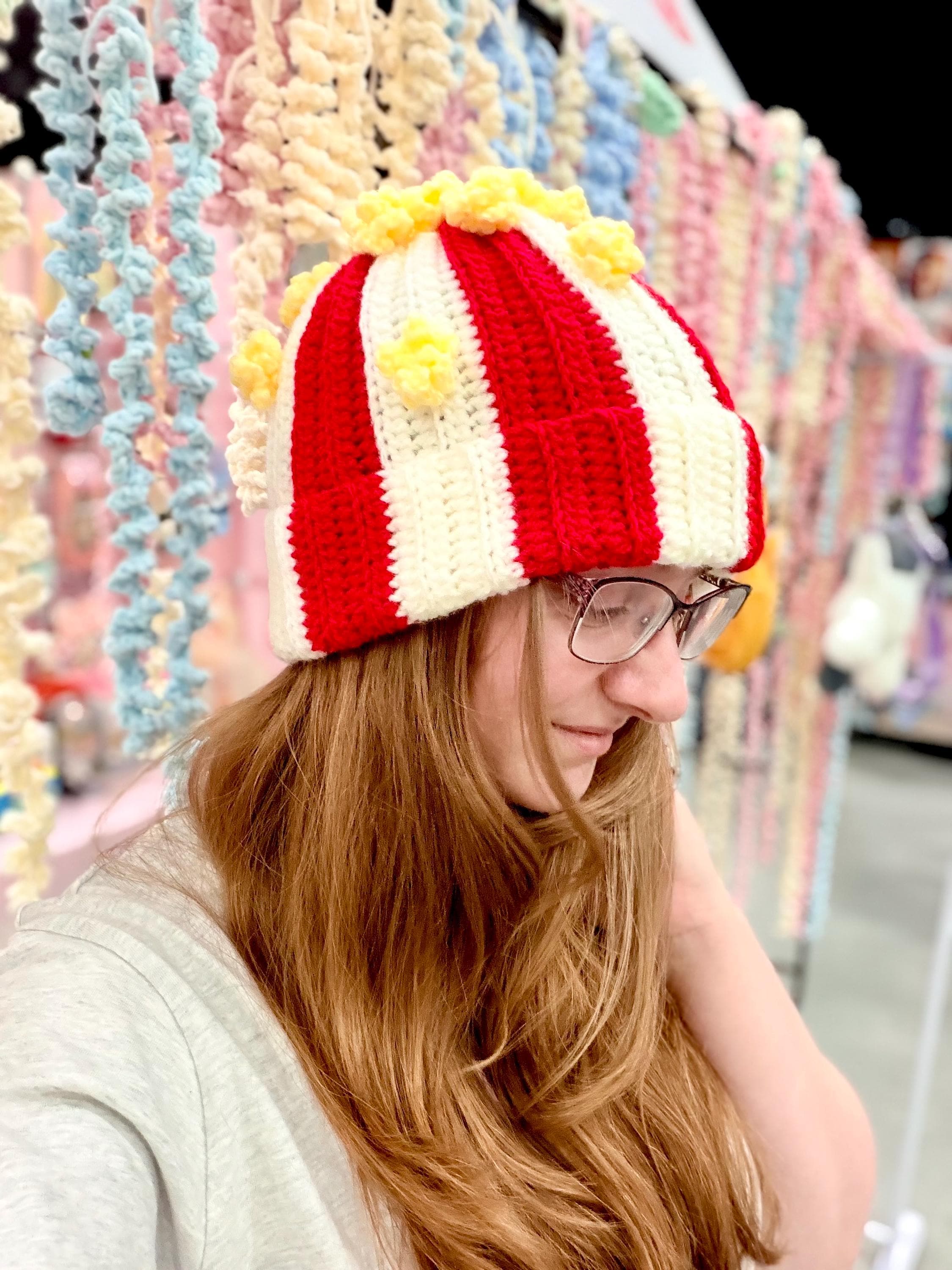 Crochet Popcorn Bucket Hat - Handmade, Custom Colors 
