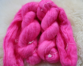Cherry Blossom hand dyed kid mohair silk lace yarn 420m, 50g