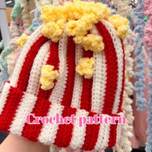 Virkmönster - Popcorn Bucket Hat - Handledning för små och stora ränder på amerikansk engelska