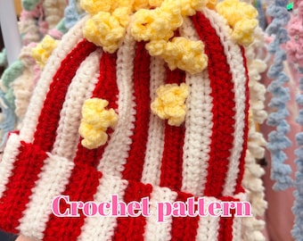Crochet Pattern - Popcorn Bucket Hat - Small and Big Stripes tutorial in American English