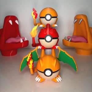 Pokeball Dracofeu - Reptincel - Salameche imprimés en 3D