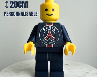 Figura de jugador de fútbol PSG Paris Saint Germain de 20 cm - Nombre y número a elección - Impresa en 3D.