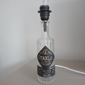 Upcycled 70cl Citadelle Gin bottle lamp