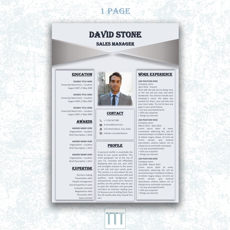 Creative Cv Template Indesign Resume Modern Man Resume With Etsy