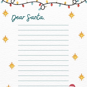 Carta a Plantilla de Santa, Carta de Niños a Santa, Carta de Santa, Plantilla de Santa, Carta de Navidad