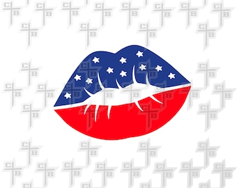 Download Patriotic lips svg | Etsy