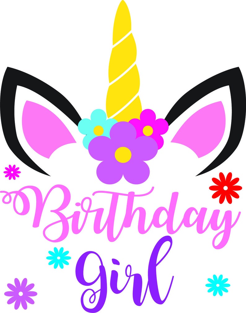 Download Cute Flower Unicorn Bithday Girl Princess Svg Hipster Svg Png Etsy PSD Mockup Templates