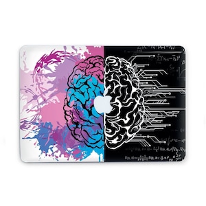 Colorful Two Brain Halves Protective Sleeve Floral Hard Case Cover for MacBook M4 Pro Air M4 Air M2 Pro 14 16 2023 Shell Case Cover