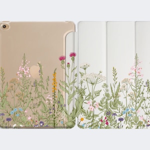 Floral Wild Tiny Field Flowers Combined Clear iPad Case Cover iPad 10.9 Case Smart Cover for Apple iPad Air 3 Back Cover 11 2022 Flip Case