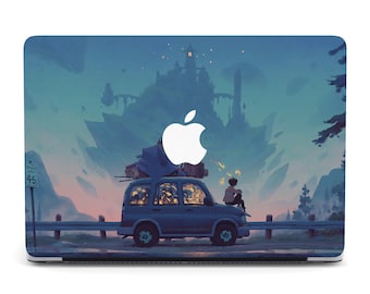 Car Pit Stop Dreamy World Anime Design Plastic Hard Case Cover for MacBook M4 Pro Air M4 2025 Air M2 Pro 14 16 2023 Retina Shell Case Cover