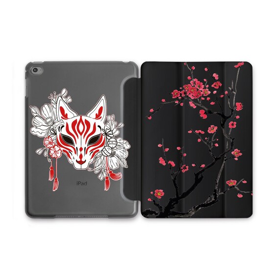Kitsune Mask iPad Pro 10.9 Case Red Sakura Illustration iPad Air 4