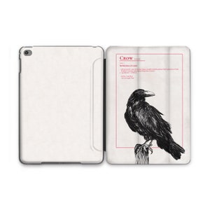 Crow Dictionary Page iPad Air 3-skal Pastell Minimalistiskt Svart Ritningsskal för iPad 10,5 tum Print iPad Pro 12,9-skal iPad Mini 4-fodral