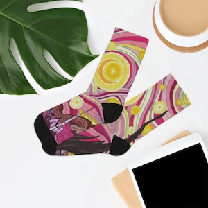 Starry Night Colorful Full Print Fancy Socks DTG Socks Funny Socks Van Gogh Fan Art Design Home Socks Cute Socks Perfect Gift Back To School