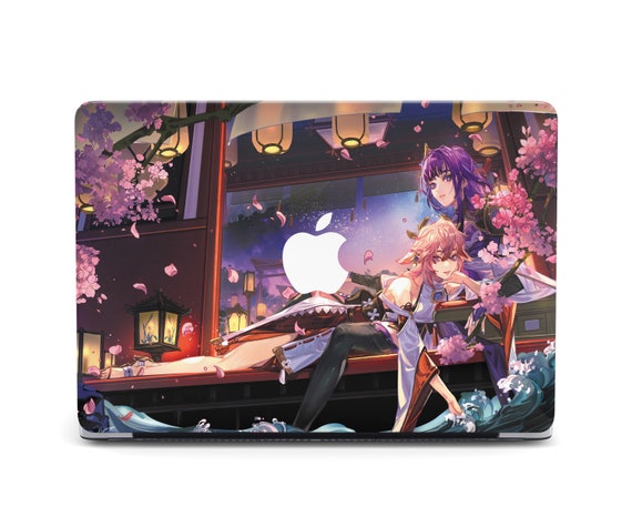 Genshin Anime Girl Art Inspired Impact Manga Yae Miko MacBook Case Print Mac Air M2 M3 2022 Case Street Mac Pro 16 15 M3 Retina Plastic Etsy Canada