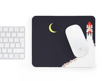 Mouse Pad Rocket Launch Office Gift Mouse Mat Space Mouse Pad Lunar Print Mousepad Mousemat Birthday Gift Desk Accessories LLC84