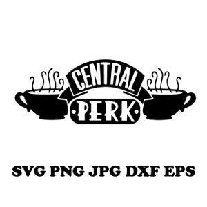 以下が含まれることがあります： 中央パークのロゴの白黒イラスト。テキストの両側に、蒸気を立てたコーヒーカップが2つあります。