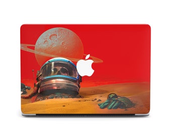 Dead Astronaut Macbook Air M4 M2 2023 Case Space Saturn Helmet Mac Pro M4 15 16 2025 Plastic Protection Print Minimal Style Mars Red Planet