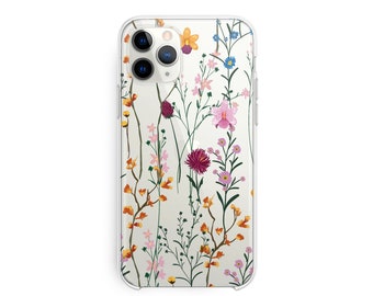 Clear Floral Field Design iPhone 14 Pro Max XR Case iPhone 15 Pro Case For Samsung S9 Case Galaxy Note 9 Case For iPhone Case Google Pixel 9