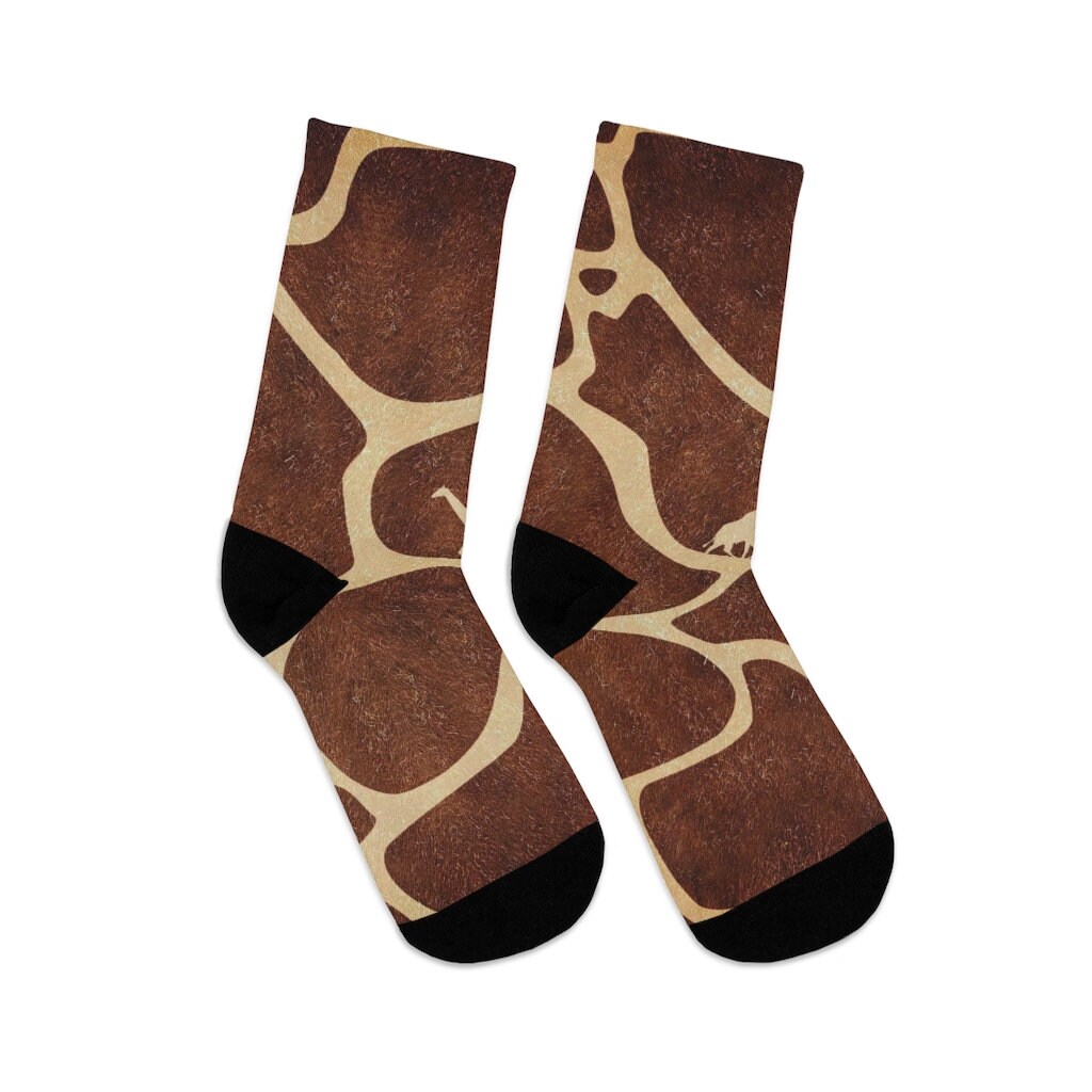 Safari Giraffe Socks Cute Cozy Full Print Socks DTG Socks Etsy