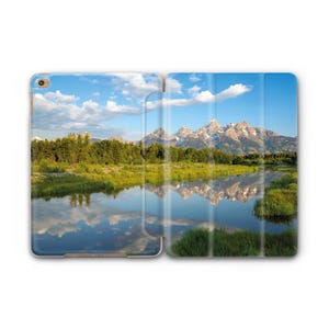 Grand Teton Mountains River Reflection Summer Wyoming iPad Air 3-skal Fodral för iPad 10,5 tum Print iPad Pro 12,9-skal iPad Mini 4-fodral