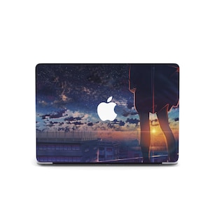 Funda de plástico rígido con diseño de chica anime Sunrise On Roof para MacBook M4 Pro Air M4 Air M2 Pro 14 16 2023 Retina Shell Case Cover Funda protectora