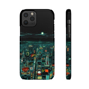 Cyberpunk Pixel City Nintendo Style 8-bit Art Design Snap Cases iPhone 11 Pro Max Case Cover Samsung s10 Plus Case iPhone 7 Plus Hard Case